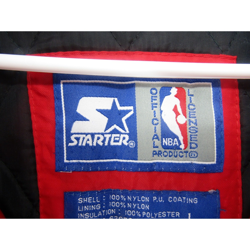 Starter Chicago Bulls Jacket Large Red Vintage 90s NBA Anorak Gorpcore Hip Hop - Picture 14 of 16
